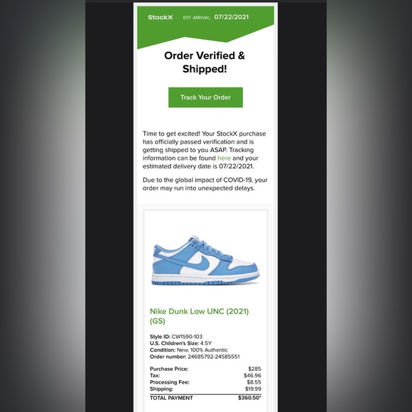 Nike dunk low university blue - Picture 7 of 7